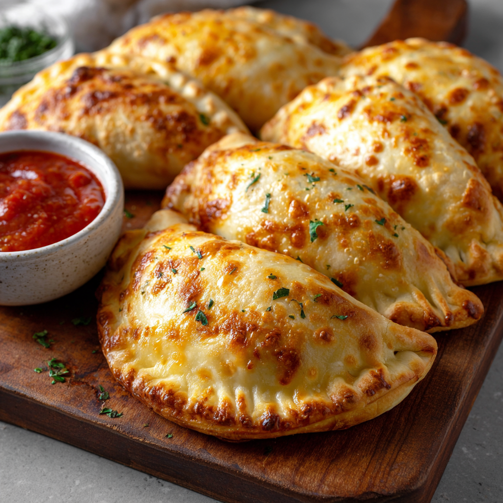 Homemade Calzones : Golden, Cheesy, and Stuffed with Flavor