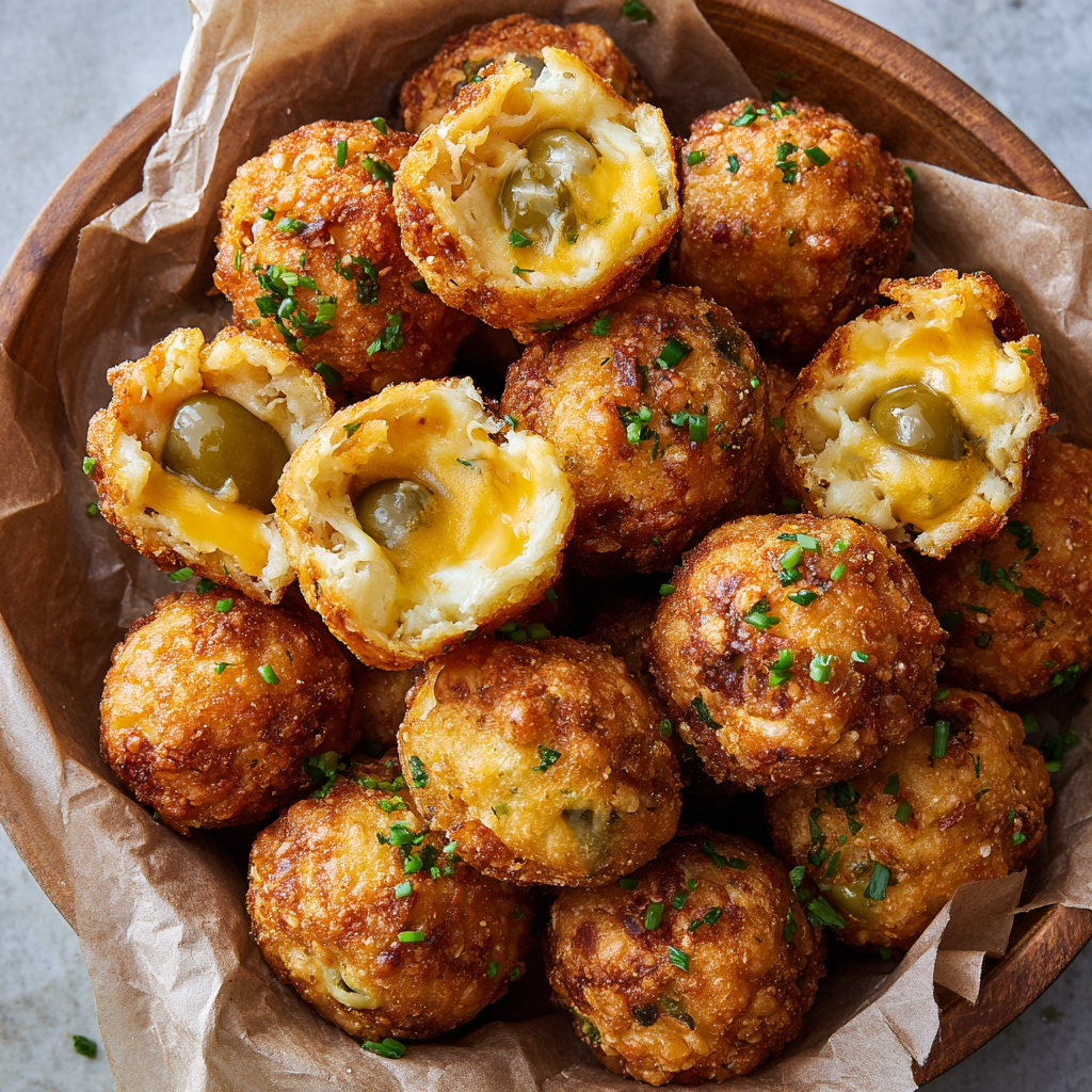 Olive Cheese Balls : Flaky, Cheesy Party Poppers