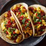 Breakfast Tacos with Egg, Potato & Chorizo : Hearty Tex-Mex Favorite