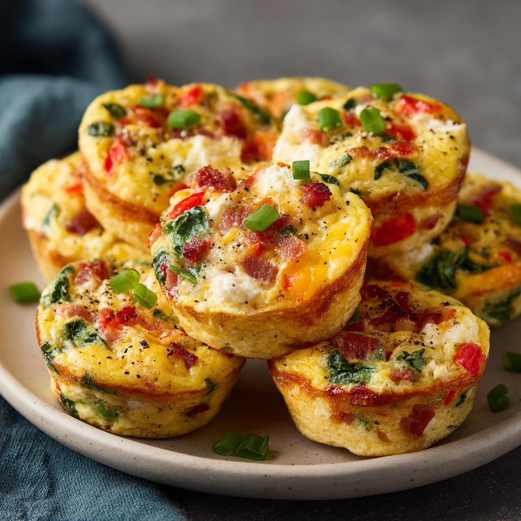High-Protein Egg Muffins 2.0 with Cottage Cheese and Turkey Bacon