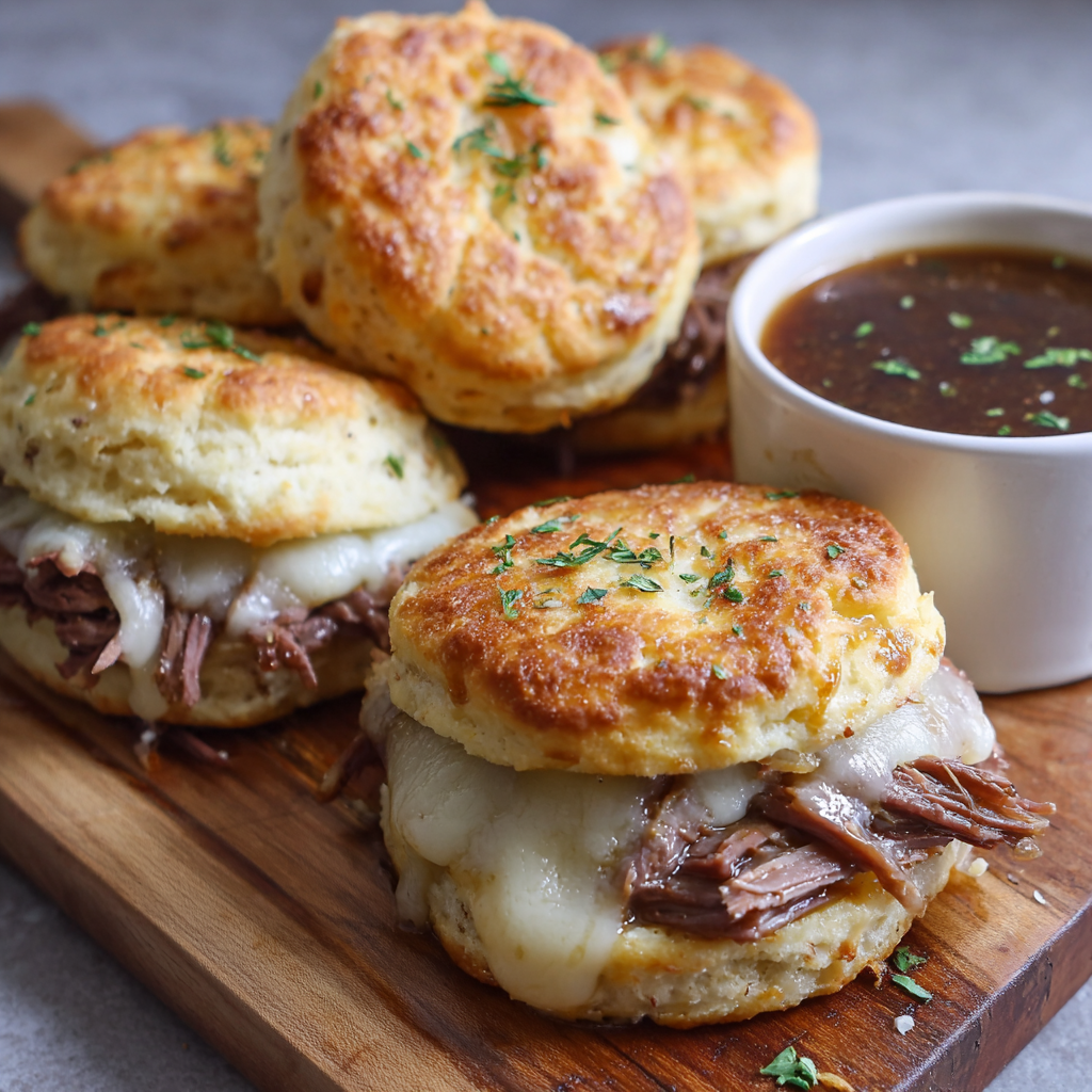 French Dip Biscuits (Savory, Cheesy, Dippable Goodness)