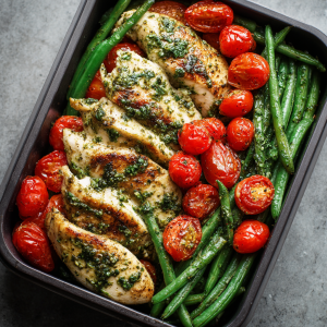 Weekday Meal-Prep Pesto Chicken & Veggies : Clean, Fresh, and 30-Minute Easy