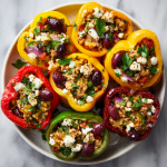Greek Ground Chicken Stuffed Peppers : Fresh, Flavorful, and Protein-Packed