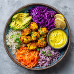Mermaid Bowl Chicken Bites : Colorful, Healthy Lunch with a Viral Twist