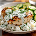 Chicken Breast with Cucumber Yogurt Sauce : Cool, Herby & Lightly Tangy