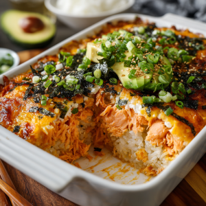 Easy Spicy Salmon Sushi Bake : A Crowd-Pleasing Weeknight Dinner