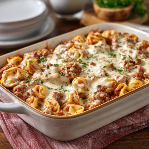 Cheesy Tortellini Sausage Casserole : Easy, Creamy & Crowd-Pleasing Bake
