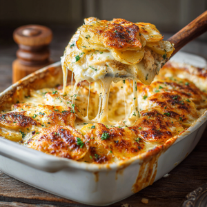 Cheesy Chicken & Potato Gratin: Creamy, Golden Layers of Comfort
