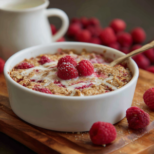 High-Protein Raspberry Oat Bake : 175 Calorie Sweet Treat
