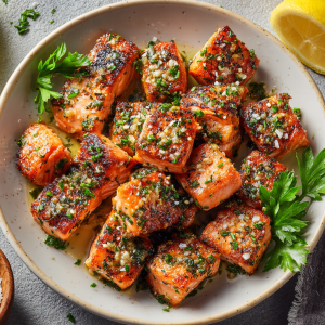 Crispy Garlic Butter Salmon Bites : Quick, Juicy & Packed with Flavor