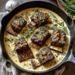 Braised Short Ribs in Creamy Herb Sauce : Tender, Rich & Comfortably Elegant