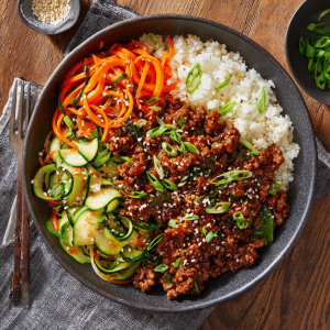 Korean-Style Beef Bowls : Sweet, Spicy, and Protein-Packed