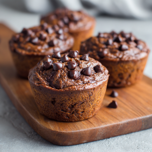 Protein Chocolate Chip Muffins : Fudgy, Nourishing & Naturally Sweetened