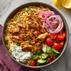 Chicken Shawarma Orzo Bowl : Bold, Spiced, and Meal-Prep Ready