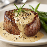 Luxurious Filet Mignon with Peppercorn Cream Sauce : Elegant and Restaurant-Worthy