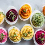 Rainbow Veggie Deviled Eggs : Naturally Dyed Spring Picnic Showstopper