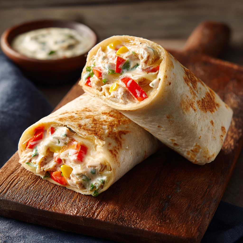 Creamy Chicken Bell Pepper Ranch Burritos : Easy & Flavor-Packed Meal