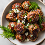 Herbed Beef & Feta Meatballs : Mediterranean-Style Protein Boost