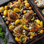 Lemon Oregano Chicken & Potatoes: Greek-Style One-Pan Roast with Olives & Feta