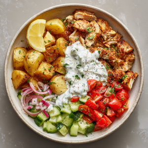 Chicken & Potato Bowl with Tzatziki: Fresh, Filling, and Full of Flavor