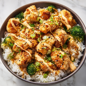 Crispy Chicken Rice Bowls : High-Protein, Big Flavor, No Fuss