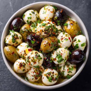 Olives & Marinated Mozzarella Balls : Easy Elegant Appetizer