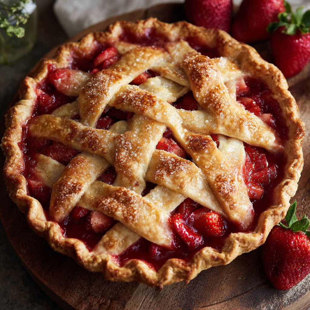 Strawberry Rhubarb Pie : A Sweet & Tangy Classic with a Flaky Crust
