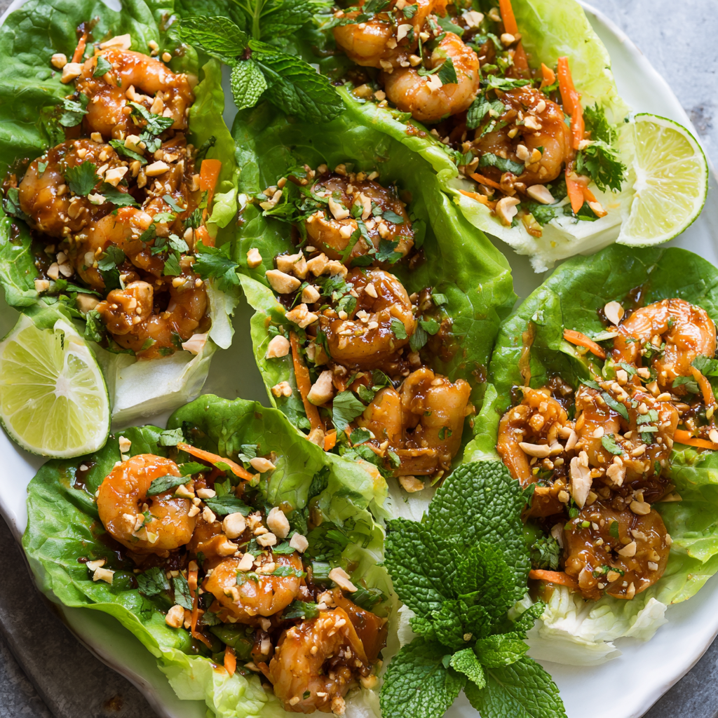 Thai Shrimp Lettuce Wraps : Fresh, Flavorful & Ready in 20 Minutes