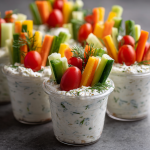Greek Yogurt Ranch Veggie Cups : Fresh, Fun & Party-Perfect