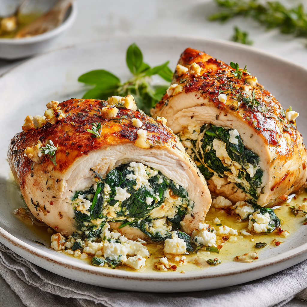 Stuffed Easter Chicken with Spinach and Feta : Juicy, Flavorful Holiday Main