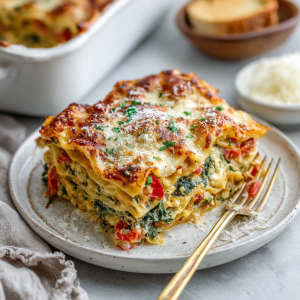 Vegetable Lasagna with Ricotta and Spinach : Comforting Cheesy & Family-Friendly