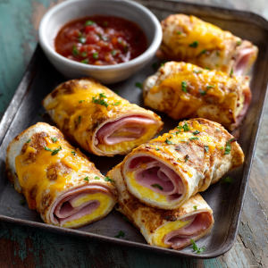 Easy Ham, Egg, and Cheese Roll-Ups with Salsa : A Low-Carb Breakfast Favorite