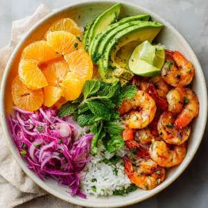 Shrimp & Avocado Citrus Bowl : Light, Zesty & Perfect for Summer