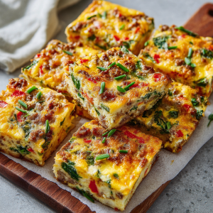 Sheet-Pan Frittata Slices : Meal Prep Magic with 30–40g Protein
