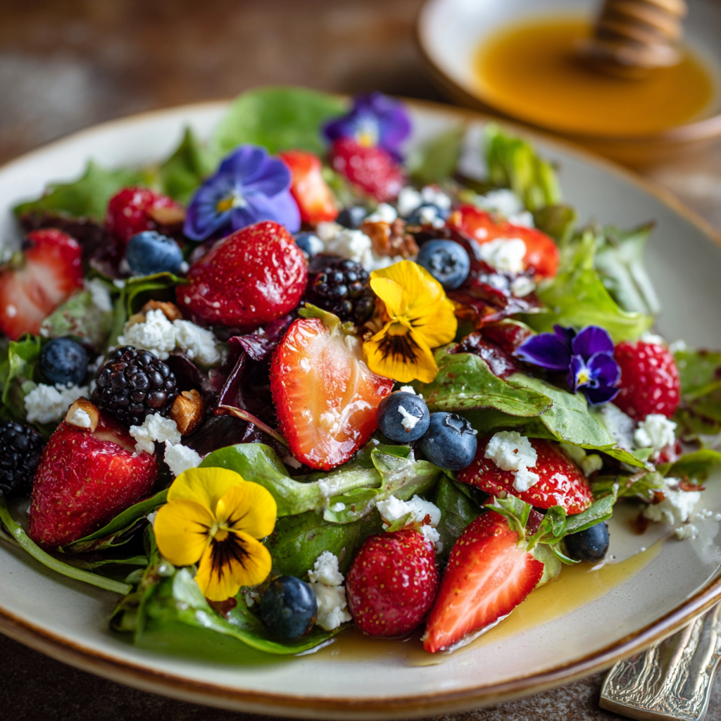 Spring Salad with Edible Flowers (Fresh, Colorful & Light)