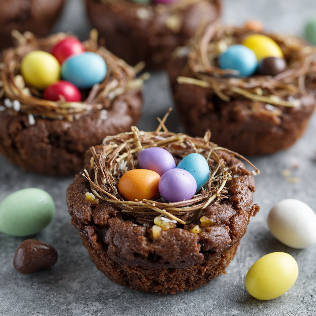 Mini Egg Nest Brownies (Fudgy Easter Brownie Cups)