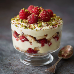 White Chocolate, Raspberry & Pistachio Tiramisu : A Stunning No-Bake Dessert to Impress