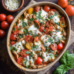 Cheesy Chicken Caprese Casserole (Low Carb & Gluten-Free)
