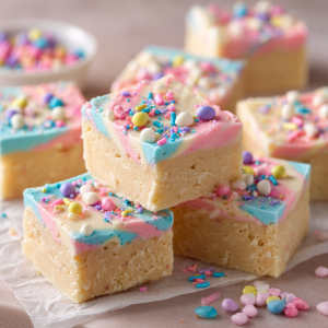 Pastel Frosted Sugar Cookie Fudge : Creamy Easter Dessert Squares