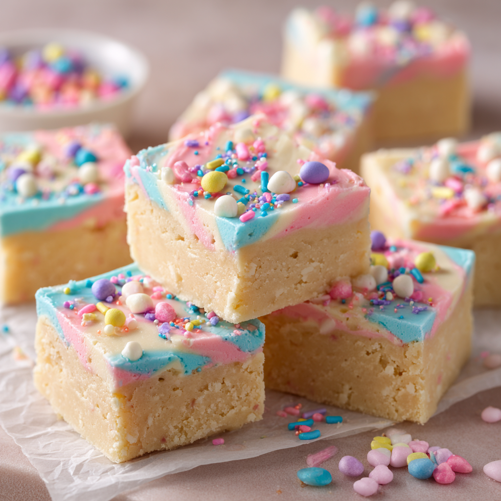 Pastel Frosted Sugar Cookie Fudge : Creamy Easter Dessert Squares