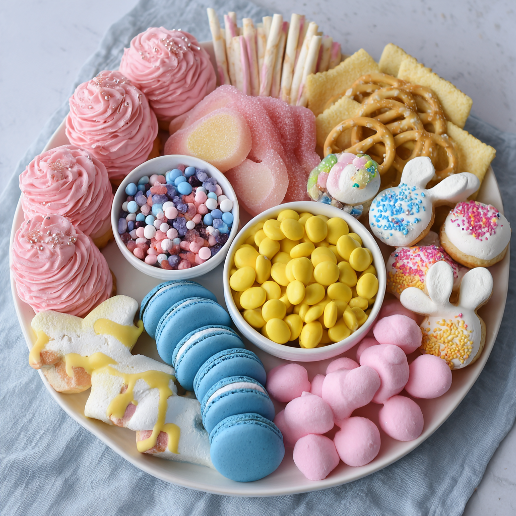 Easter Charcuterie Dessert Board : Pastel-Only Sweet Party Platter