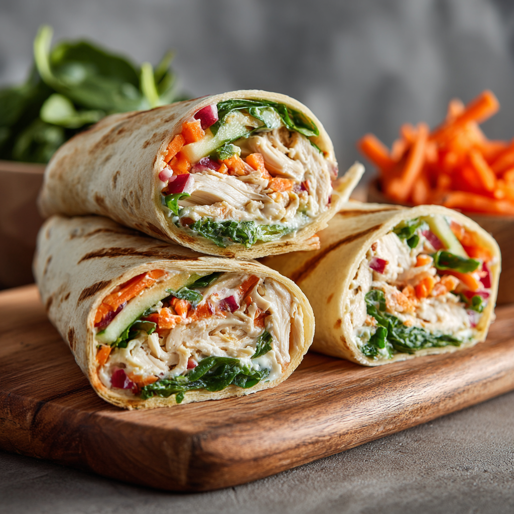 High-Protein Chicken Wraps (Pressed Overnight) : 30–40g Protein Meal Prep